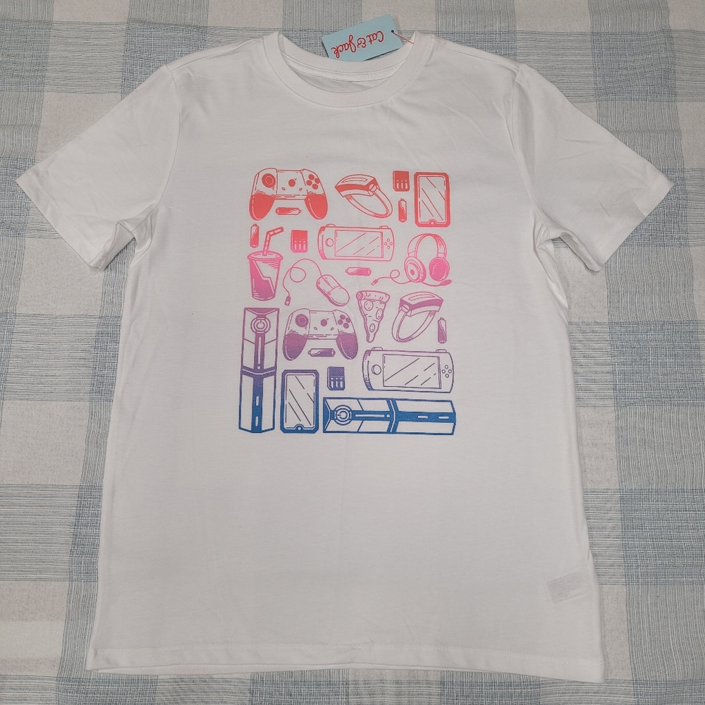 NWT Boys Short Sleeve Shirt - White XL - Cat & Jack